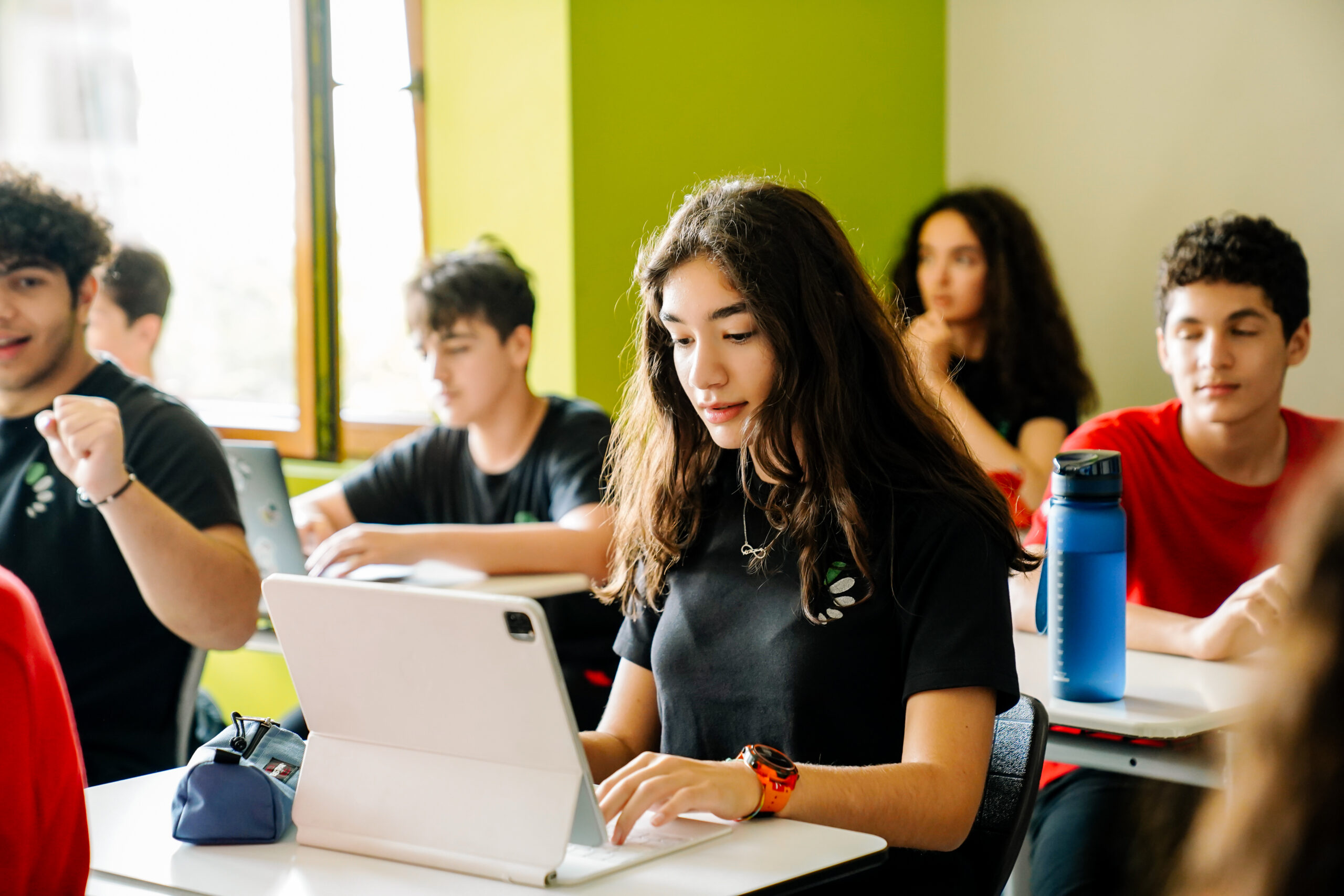 Student in class