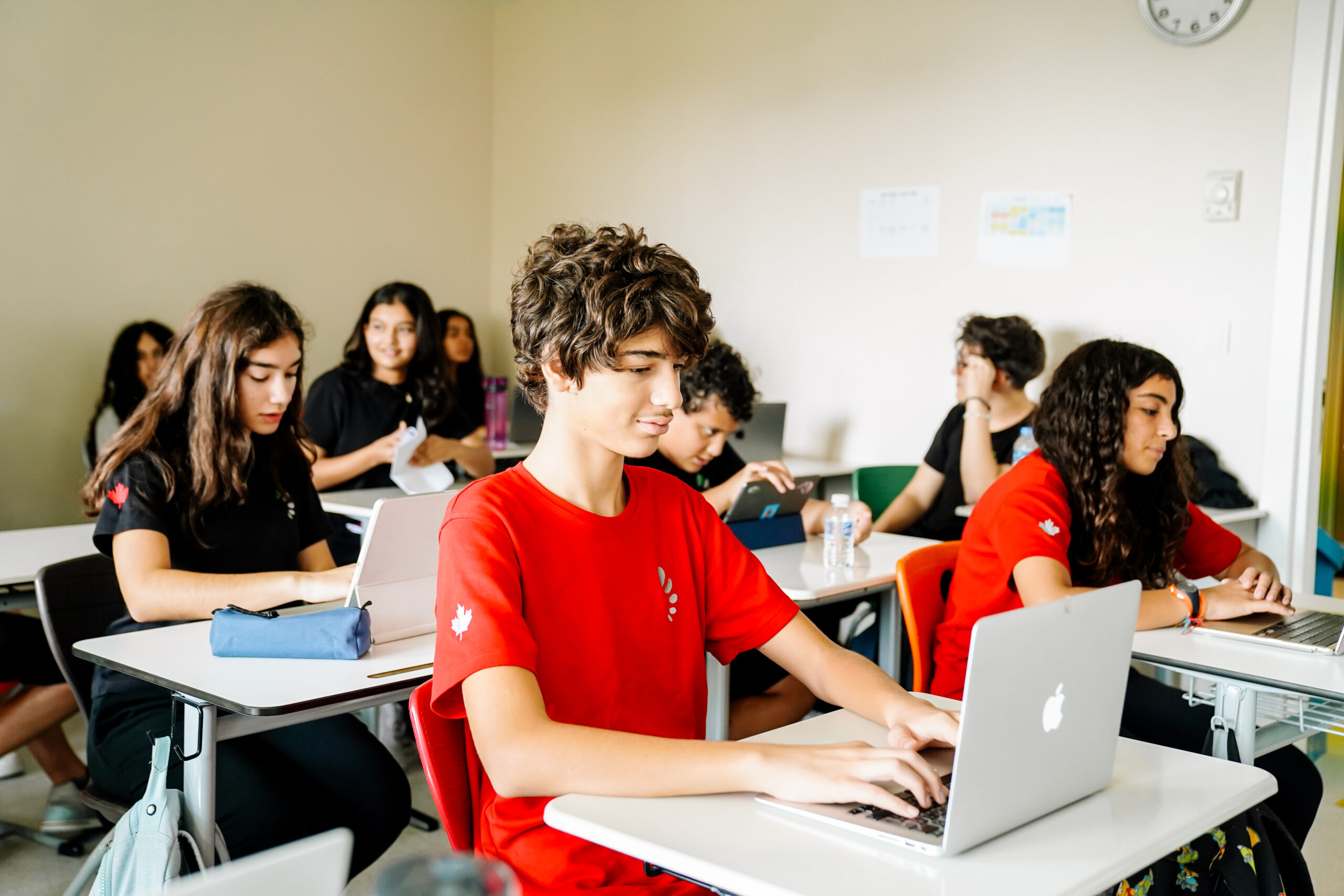 Student in class