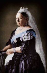 A portrait of Queen Victoria toward the end of her life.