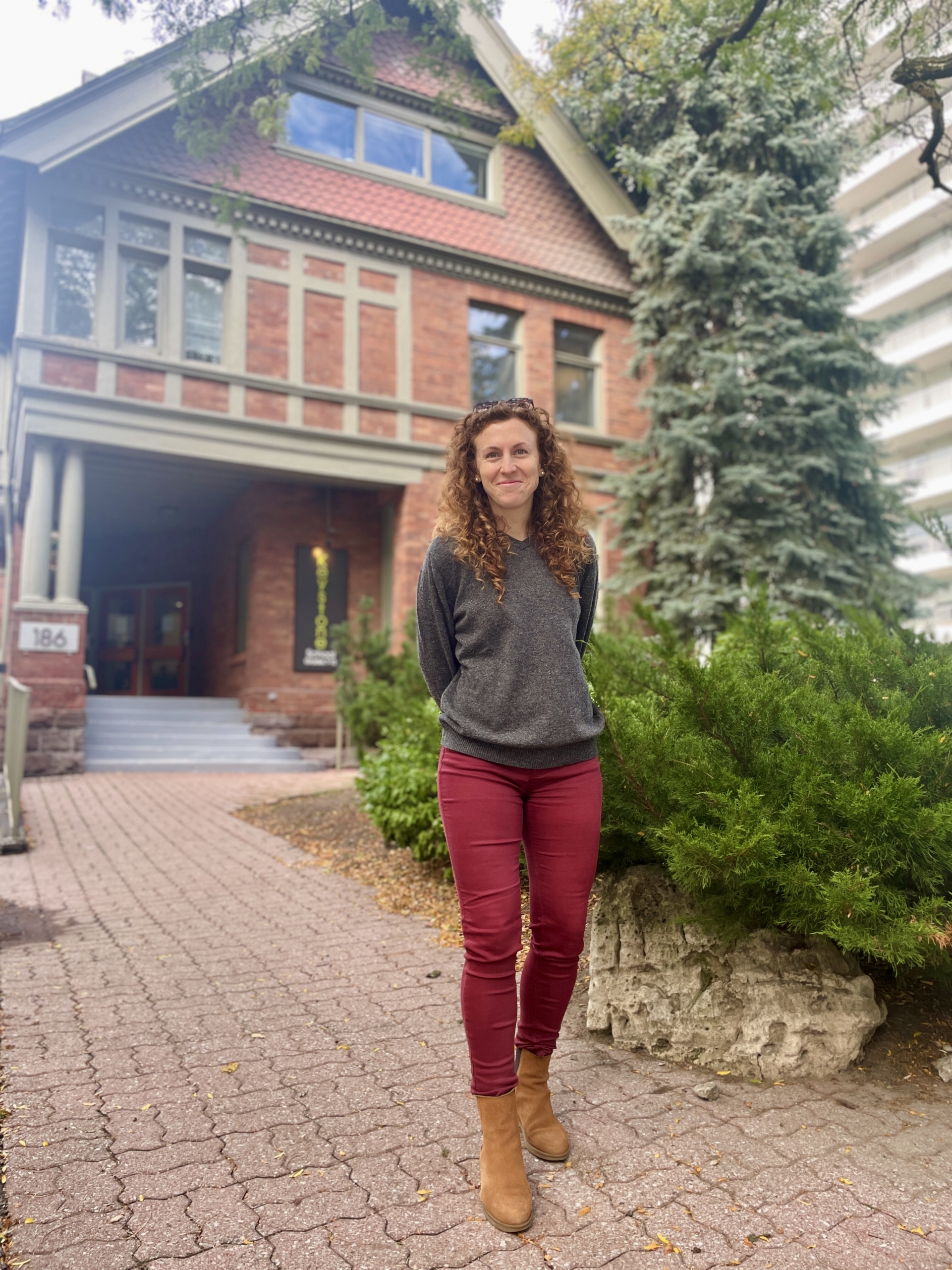 The principal, Rachel Shiderman, outside Keystone School.